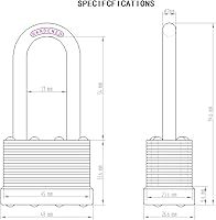 Vista 4 de Paquete de 24 candados de acero laminado con llaves iguales, 1-34 pulgadas de ancho, juego de candados largos resistentes con las mismas llaves