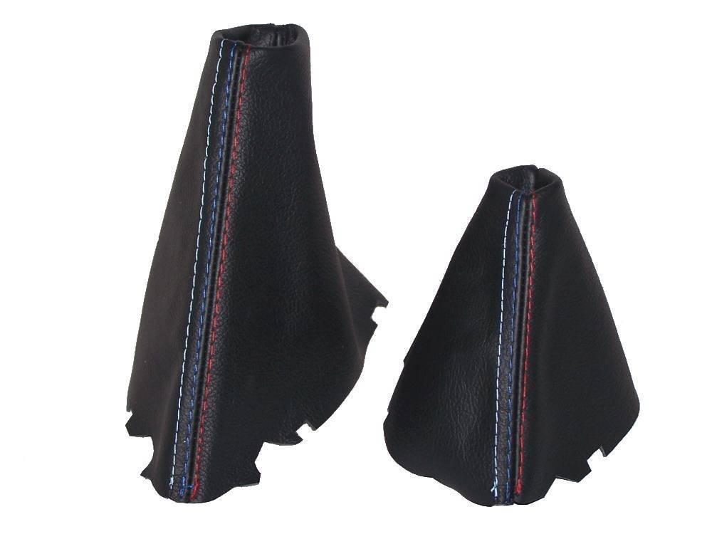 The Tuning-Shop Ltd Automatic Shift & E Brake Boot Black Leather Mpower Stitching