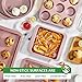HONGBAKE Bakeware Sets, Baking Pans Set, Nonstick Oven Pan for Kitchen with Wider Grips, 10-Piece Including Rack, Cookie Sheet, Cake Pans, Loaf Pan, Muffin Pan, Pizza Pan - Pink