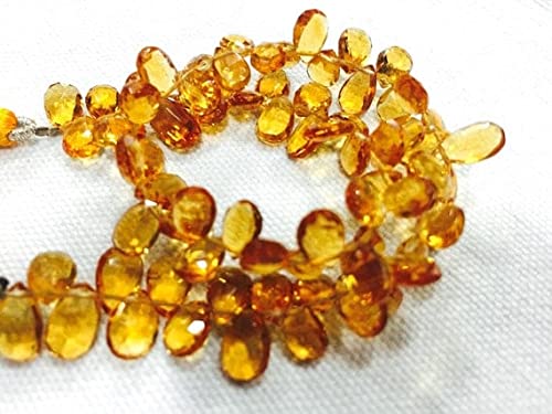 Citrine perles briolettes poires authentiques pour réparer un collier