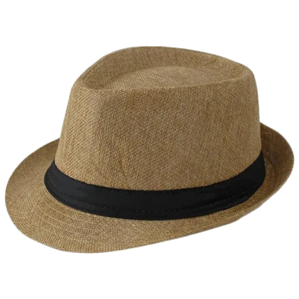 Sombreros Panamá de ala Corta, Sombreros Fedora Unisex para la Playa, Ideales para Fiestas, Disfraces y Bodas.