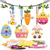 Moosono Ostern Basteln Kinder, 12 Stück Bastelset Ostern, Filz Ostern Anhänger Deko Kreative, Karotte, oster basteln Osterdeko für Jungen Mädchen 2 3 4 5 6 + Jahre alt，Frühlings Ostern Partygeschenke