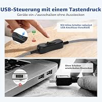 RUXELY USB A Stecker auf Buchse VerlängerungKabel mit Ein-/Ausschalter 2M – Ansicht 2
