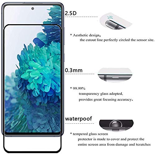 Image of Screen Protector for Samsung Galaxy S20 FE | Black Tempered Glass Edge-to-Edge 6D Screen Guard With Installation Kit