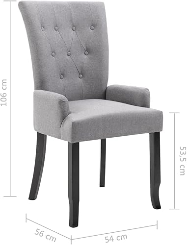 Miniatura 7 de Silla de comedor con reposabrazos Tela gris claro D0330888A