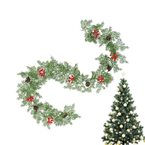 Guirlande de Noël en pin texture réaliste avec cônes naturels