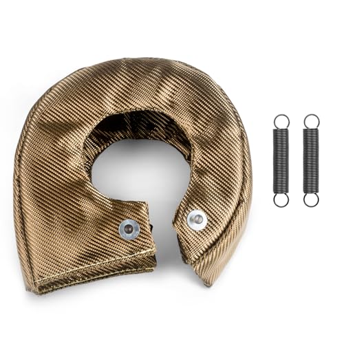 CNWZYMX Turbo Blanket T6 Titanium Removable Heat Shield Turbocharger FireShield Fit T5 T6 GT55 GT40 HX52 HT60 T88 Turbo with Locking Springs