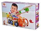 Eichhorn 100039094 Constructor Kranwagen vielseitiges Holzspielzeug, 170 Bauteile, 4 verschiedene Konstruktionen, FSC 100 Prozent zertifiziertes Buchenholz, für Kinder ab 6 Jahren