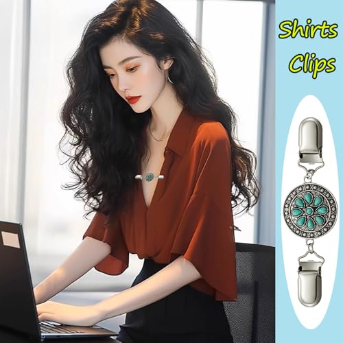 Image of Vintage Shirt Dress Cardigan Clip, Waist Clip for Women, Sweater Shawl Brooch Jacket for Clothing