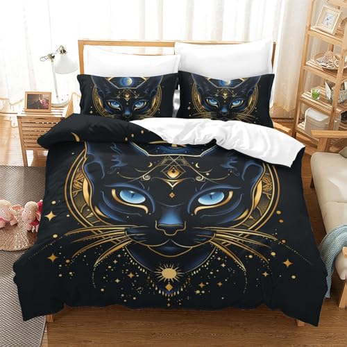 Housse de couette chat 3D zippée : finis les lits défaits et draps froissés