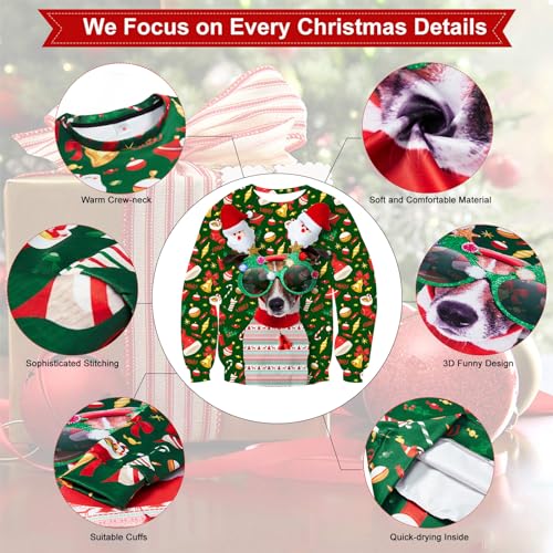 uideazone Dog in Christmas Glasses All-Over Sweatshirt - Image 5