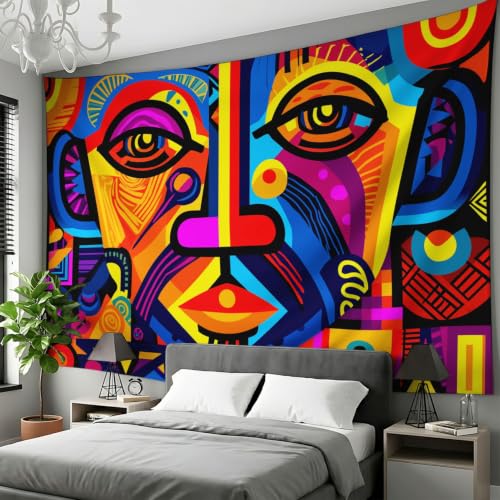 Tenture murale pour cacher un mur abîmé avec style grâce au graffiti abstrait