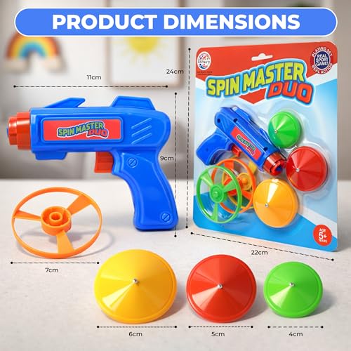 Image of Ratna's Spin Master Duo Combo of Flying Wheels & Spinning Tops, Outdoor & Indoor Play Toy for Kids 5+ Years (Pack of 2)