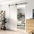 WINSOON 5/6/8/10/12/13/15/16FT Black Straight Design Sliding Roller Barn Single Wood Door Hardware Closet Track Kit Set (6.6FT Single Door Kit)
