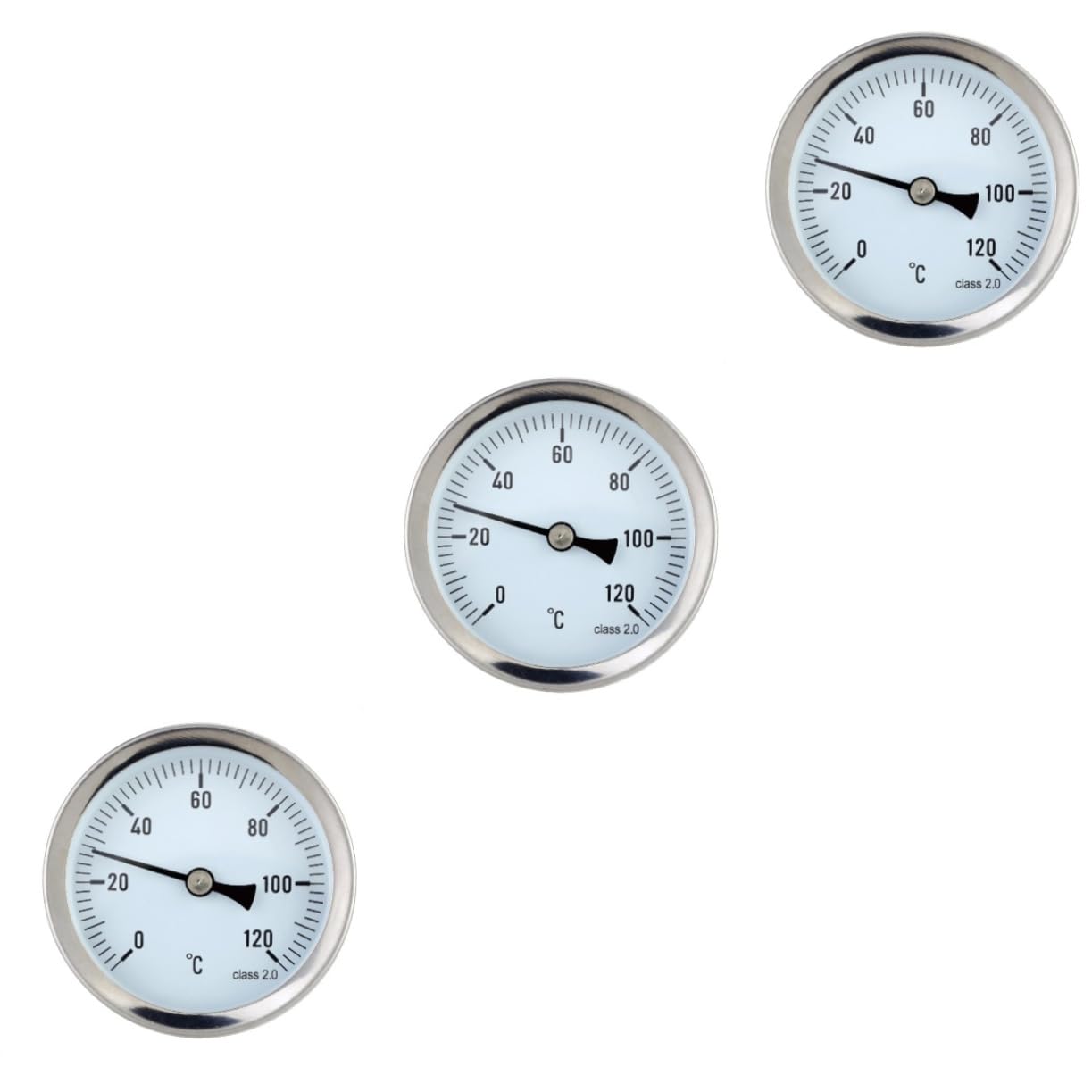 3stücke Aluminium Hochpräzisions Wasserthermometer Horizontal Montierbar Temperaturbereich Für Heizungsanlagen Und Öltanks Geeignet