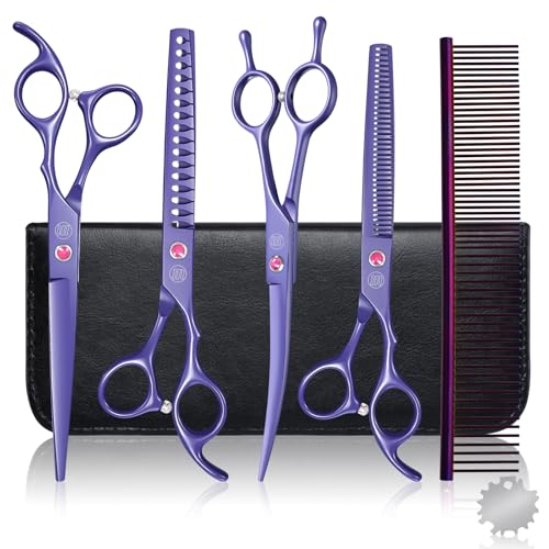 Moontay Ensemble de ciseaux 8 en 1 pour toilettage professionnel de chien