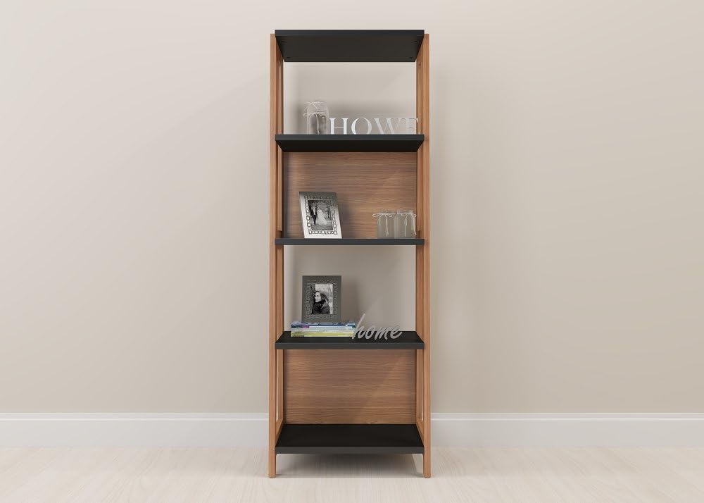 Trendline Collection 4 Shelf Bookcase, Hanover and Black
