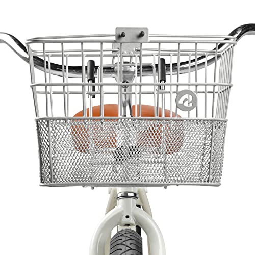 Retrospec Apollo Detachable Front Bike Basket Steel Half-Mesh With Integrated Detachable Hooks And Built-In Handle, Easy Assembly And Portability For Bicycles #TOP4