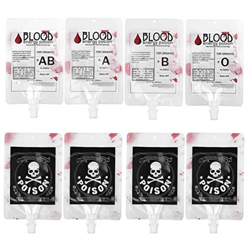 Cabilock 8 Pcs Saco de Sangue Do Dia Das Bruxas Sacos de Grau Alimentar Bebidas Suco Cocktail Saco d