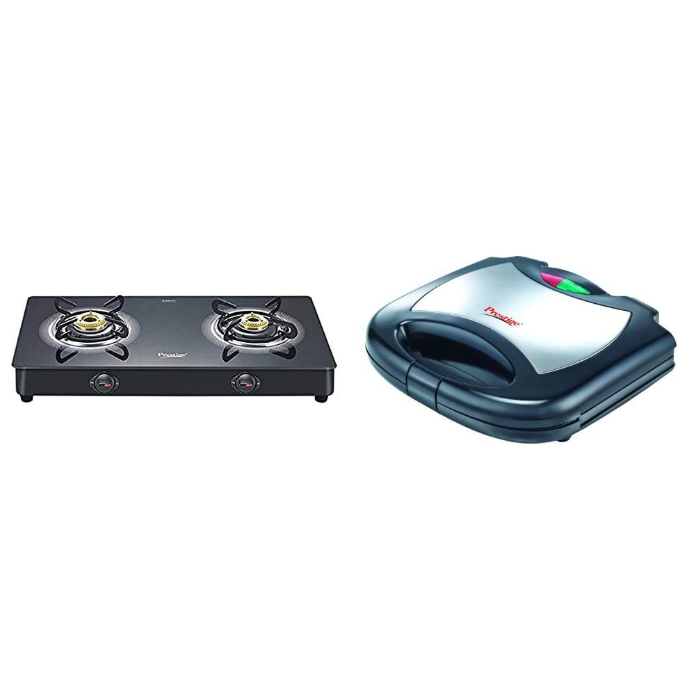 Buy Prestige Manual Ignition Royale Plus Schott Glass 2 Burner Stove