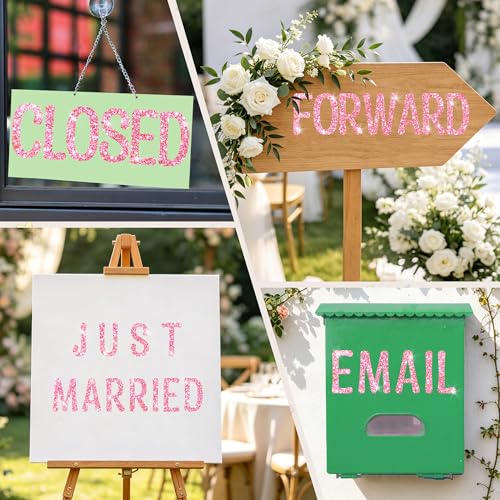 Image of Glitter Letter Stickers, 4 Inch Large Letters for Poster Board (Pink)