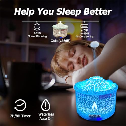 Difusor aromático eléctrico Volcano con luces LED coloridas miniatura 3