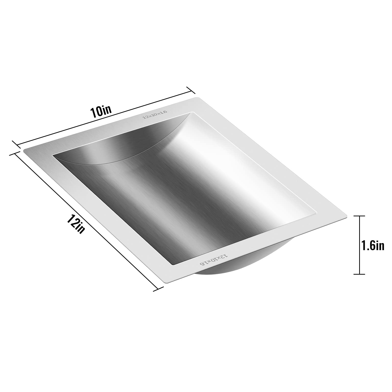 304 Edelstahl-Kassenablage, Transakt-Ticket-Fenster, 1 eingebettetes Handelsfach für Servicestatistiken, 30,5 x 25,4 x 4,1 cm