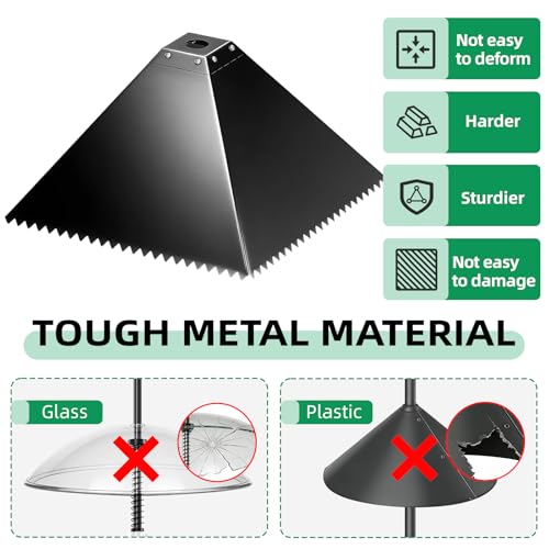 MIXXIDEA Metal Squirrel Baffle for Bird Feeder Pole, Pole Mount Bird House Guard, Squirrel Baffle for 4x4 Post (Black) - image 5