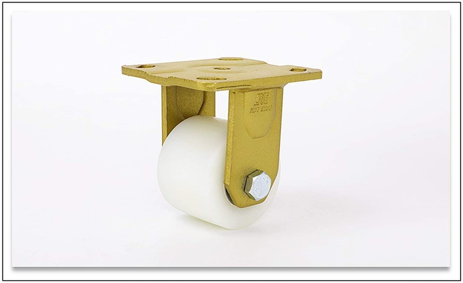 Roulettes de bureau 75 mm pour roulettes en nylon blanc robuste pour chariot (4 pièces/charge maximale 500 kg), roulette pivotante pour meuble, roulette industrielle avec support doré vintage, pour ro