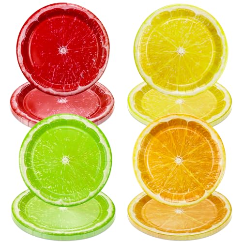 PTECDROTS 40PCS Lemon Slices Paper Plates, 9” Colorful Lemon Plate, Disposable Citrus Fruit Dinner Plates for Summer Tropical Fruit Party Decorations PTECDROTS 40PCS Lemon Slices Paper Plates, 9” Colorful Lemon Plate, Disposable Citrus Fruit Dinner Plates for Summer Tropical Fruit Party Decorations