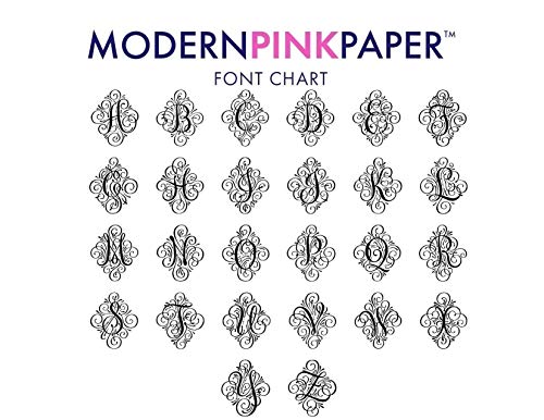 Image of Modern Pink Paper Monogram Stationary Set, Personalized Stationery Set, Personalized Monogram Stationery Set, Monogrammed Stationary Set, Your Choice of Colors and Quantity