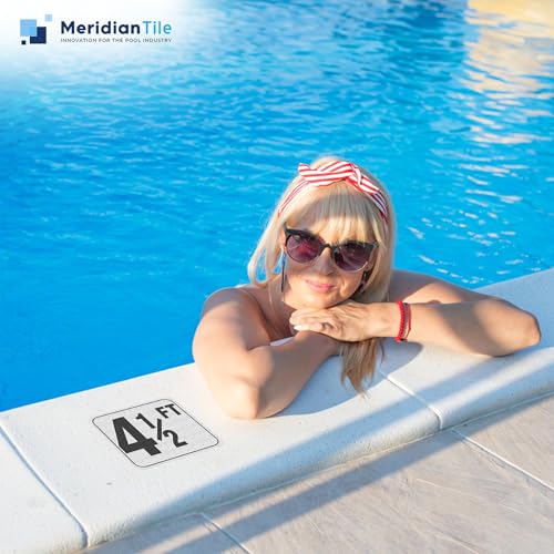 Marcadores de profundidad para piscina adhesivos 6x6 pulgadas miniatura 6