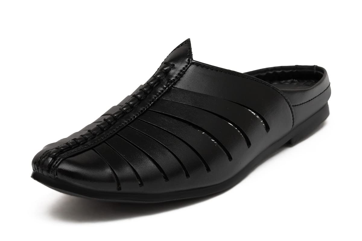 PISCES Black Synthetic Open Loafers for Men - 7 UK (RJS-1001-Black-7) (B0B5VG4SSB) Amazon Price History, Amazon Price Tracker