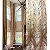 Ikiriska Extra Long Jacquard with Patterns Curtains 10-20 ft Drapes (Copper with Gold, 50 Wx216 L)