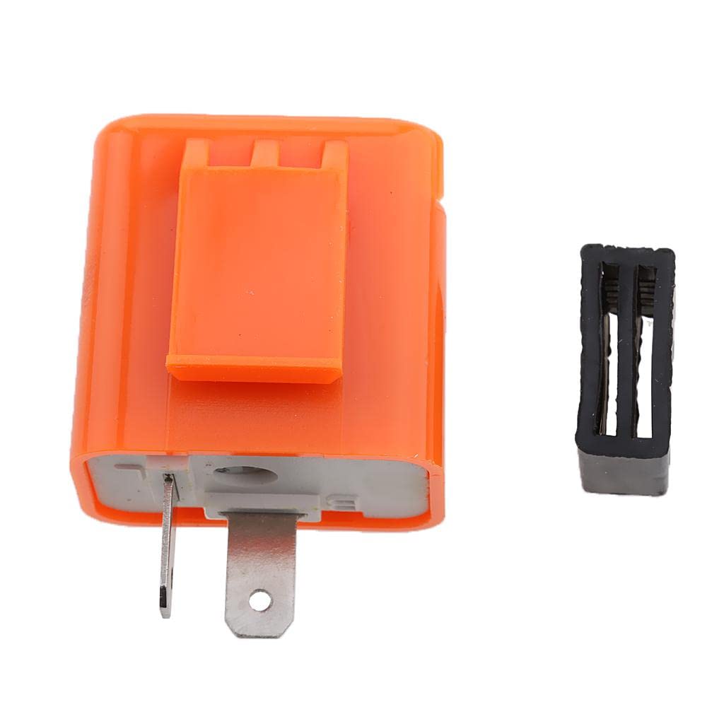 CALANDIS® Universal Motorcycle Motorbike Turn Signal Indicator 2-Pin Speed Adjustable LED Flasher Relay 12VDC Orange-image-11