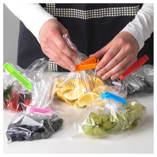 ANMOYIXIA Verschlussclips 20 Stück, Tüten Verschluss Clips Für Tüten, frischhalteclips Tütenclips Klammern 9/11cm, Bunte Clips für Verpackung (20 PCS(5 Farben))
