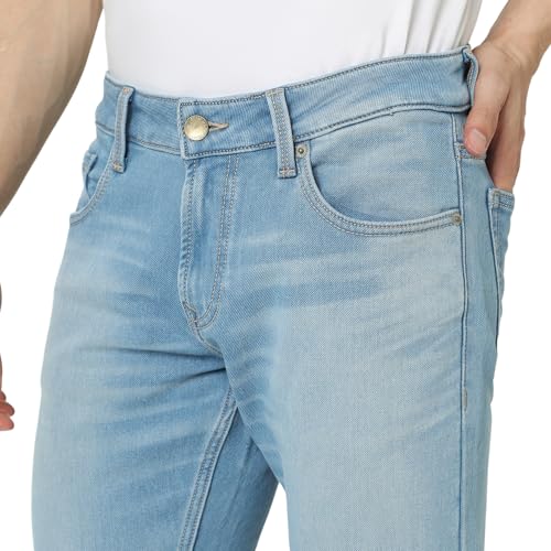 Image of Spykar Men's Kano Slim Fit Mid-Rise Jeans (Ankle Length)