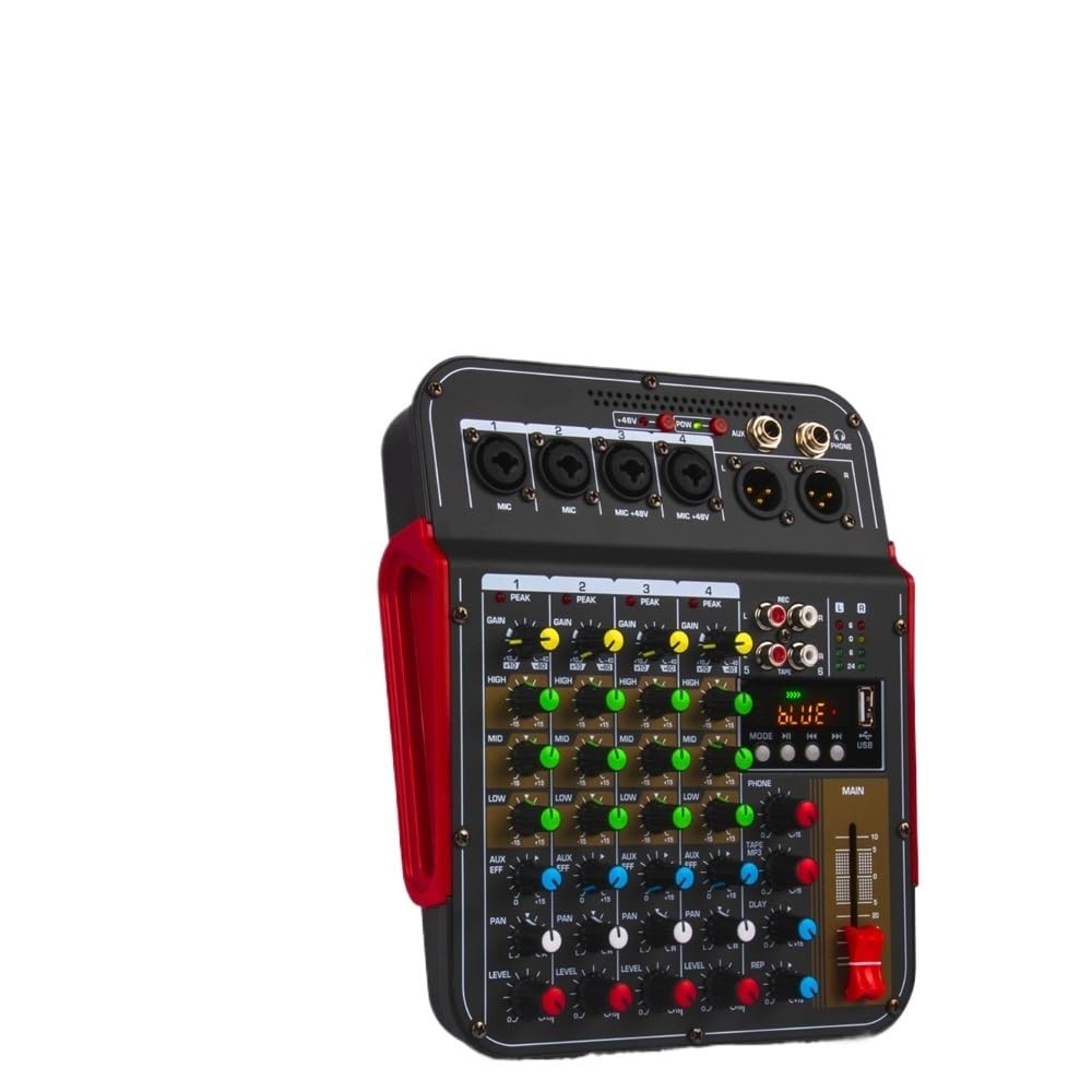 Mezclador de 6 canales Consola de mezcla portátil Interfaz USB 48V Phantom Power