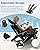 NAVINE Adjustable Adirondack Chair Set of 4 with Cup Holder, All Weather HDPE Fire Pit Chairs for Deck, Backyard, Patio, Black