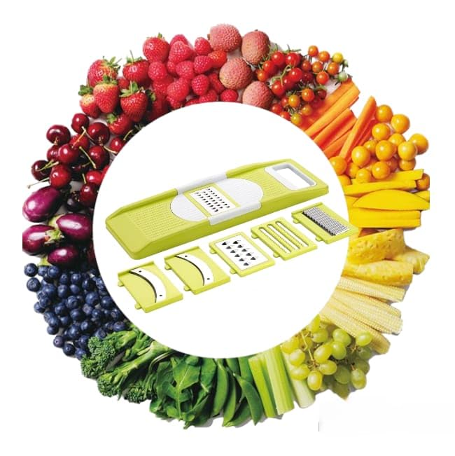 Image of Nitsr Plastic 6 in 1 Kitchen Chopper Premium Vegetable and Fruit /Chips, Potato Slicer Maker Multipurpose (White), Standard