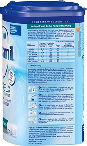 Aptamil Anti-Reflux - Komplettnahrung von Geburt an, Zum Diät Management, Bei Spucken & Aufstoßen, Babynahrung, Milchpulver, 1x 800 g