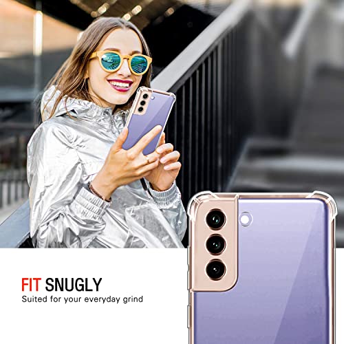 Image of Lustree Back Cover Transparent Case Compatible with Samsung Galaxy S22 Plus | Clear + TPU Case with 4 Corner Air Cushion Protection & Camera Protection | Slim& Stylus Cover