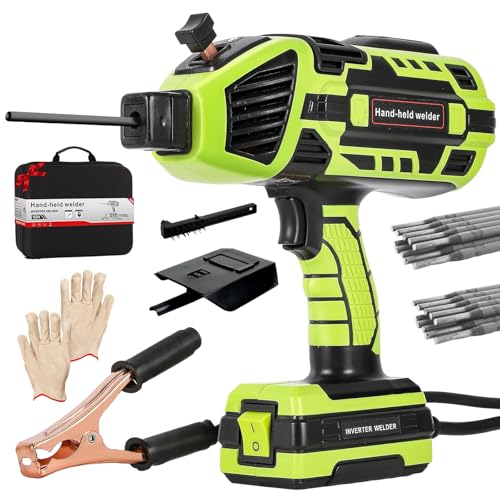 Máquina de Soldar Portátil, Soldadora de Arco con 20 Varillas de Soldadura, Inverter IGBT, 6 Ajuste de Corriente Variable, Máquina de Soldar Eléctrica para Barras de Soldadura de 3/32 '-1/8' (Verde)