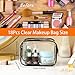 YOQIVEXU 18 Pieces Clear Cosmetics Bag Bulk, TSA Approved Toiletry Bag for Travel, Clear PVC Zippered Cosmetic Makeup Pouch, Waterproof Vinyl Plastic Organizer Case for Vacation Bathroom (Small)