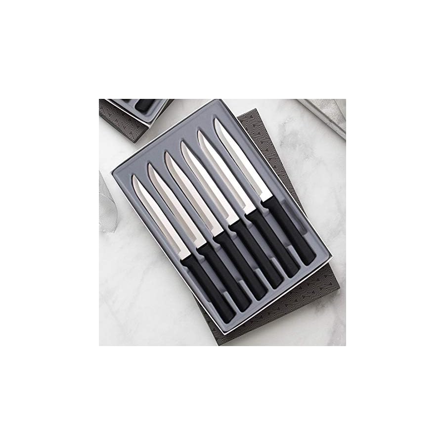 Rada-Cutlery-Six-UtilitySteak-Knives-Gift-Set-G206-6-Piece-Knife-Set-Stainless-Steel-Blades-Black-Handle Rada Cutlery Six Utility/Steak Knives Gift Set (G206), 6-Piece Knife Set, Stainless Steel Blades, Black Handle
