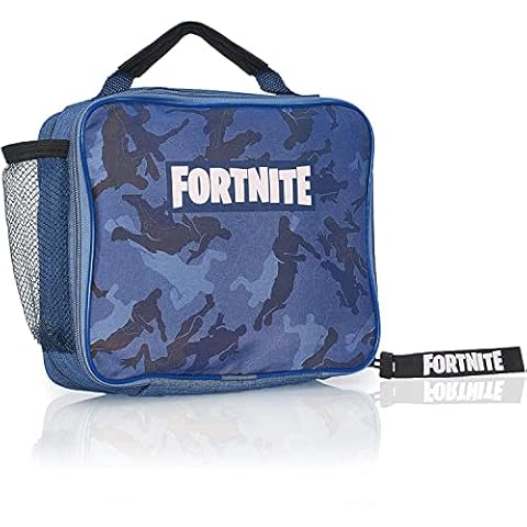Bolsa de almuerzo Fortnite azul para niños, adolescentes y adultos con aislamiento y soporte para botella Cover