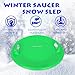 Slippery Racer Heavy-Duty Cold Resistant Downhill Pro Adults and Kids Plastic Outdoor Winter Saucer Disc Snow Sled with Handles (Green, 1 Pack)