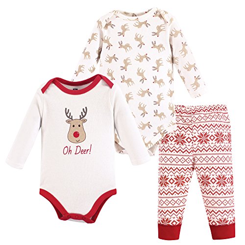 Image of Hudson Baby Unisex Cotton Bodysuit and Pant Set