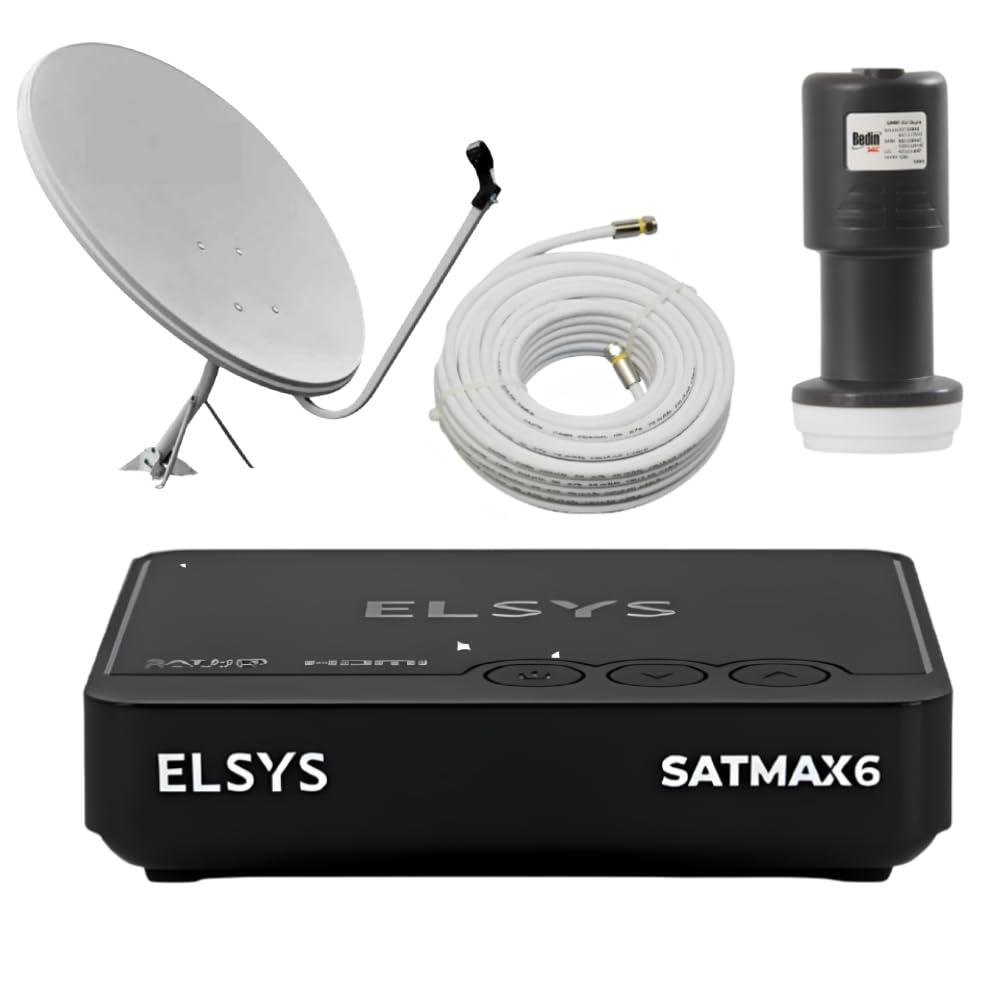 Kit Antena 60 cm Receptor Digital Banda KU Full HD Satmax 6