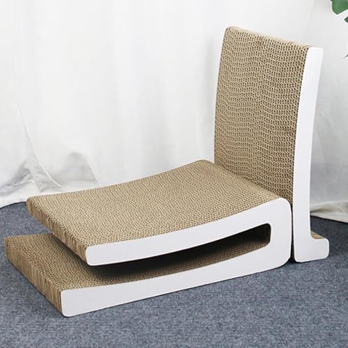 Planche à gratter en papier ondulé pour chats avec tapis interactif - 3